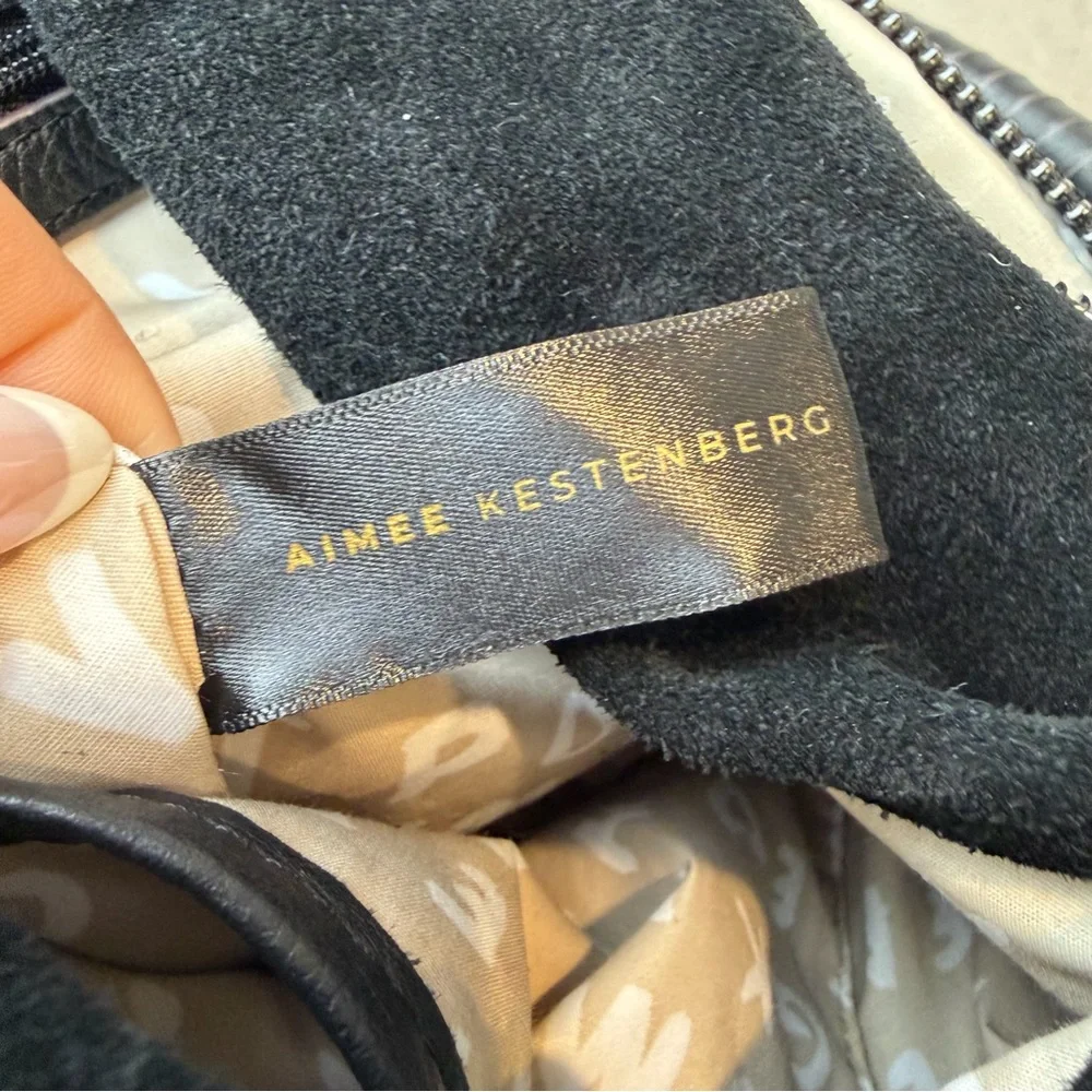 Aimee Kestenberg Zen Leather Hobo Black Suede | Convertible Shoulder & Crossbody - Picture 5 of 9